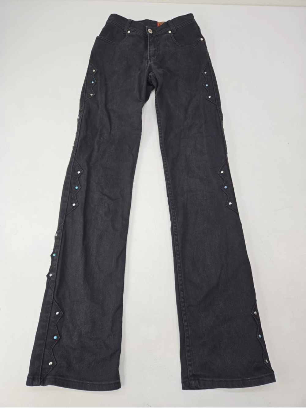 Lawman Jeans Vintage Denim Slim Fit Studded Womens Size 0 NFR Western Rodeo